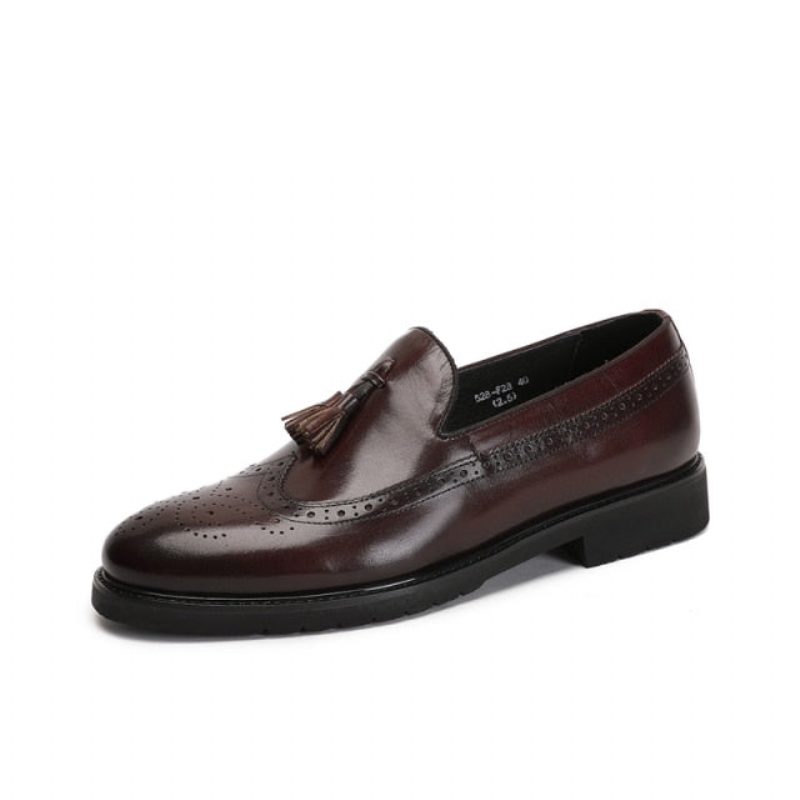 Loafers För Män Exotiska Slip-on Brogue-skor - Kaffe