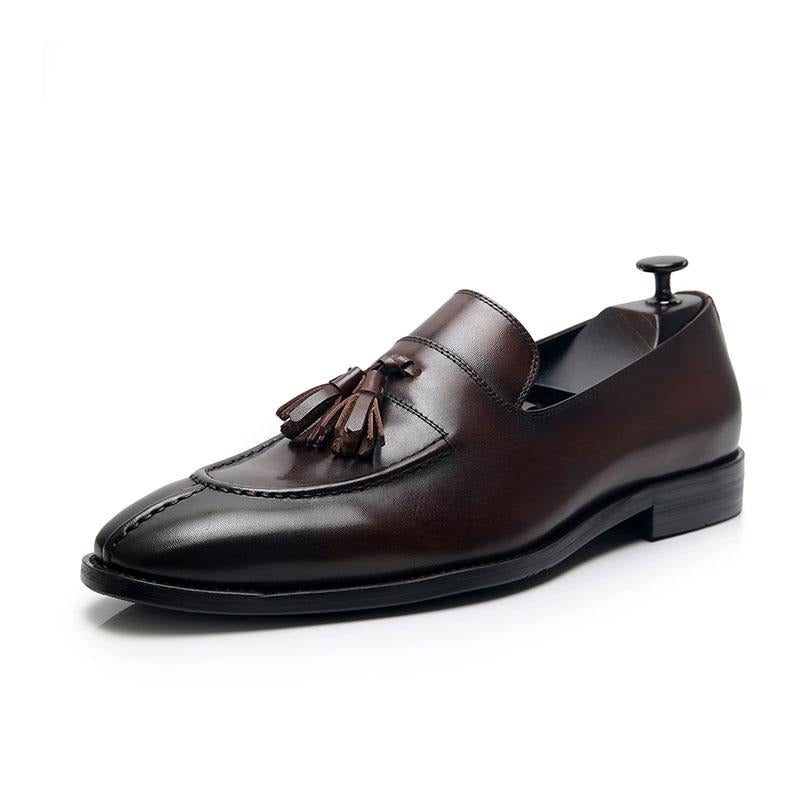 Loafers För Män Exotiskt Läder Oxford Dress - Kaffe