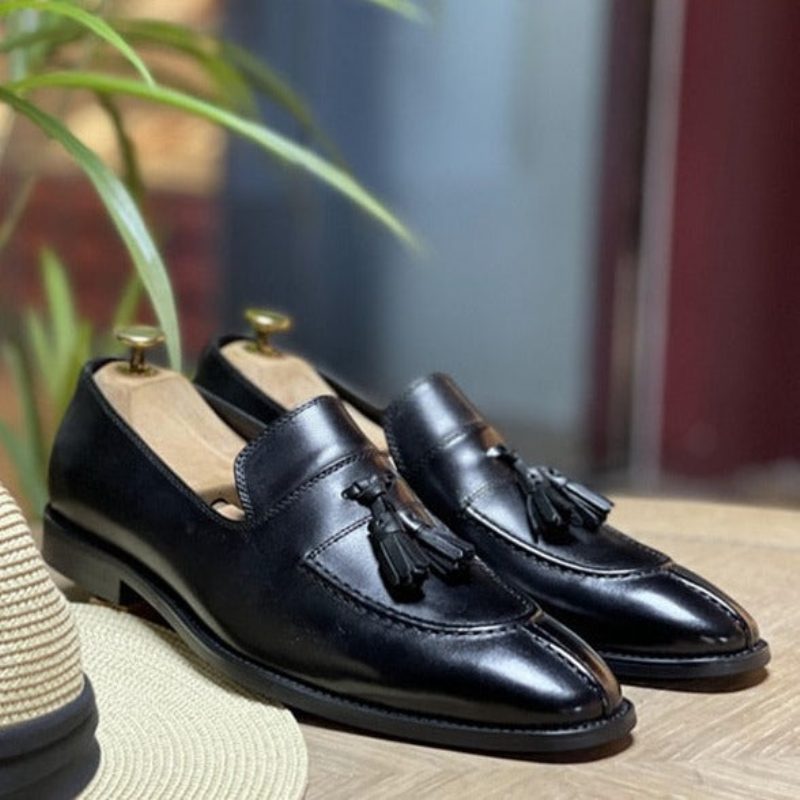 Loafers För Män Exotiskt Läder Oxford Dress - Svart