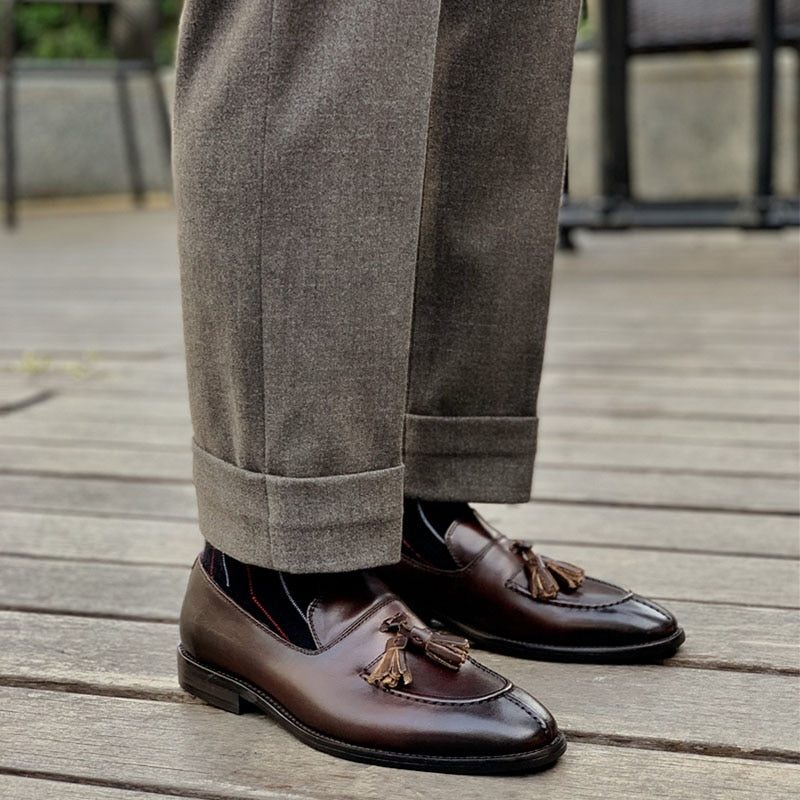 Loafers För Män Exotiskt Läder Oxford Dress - Kaffe