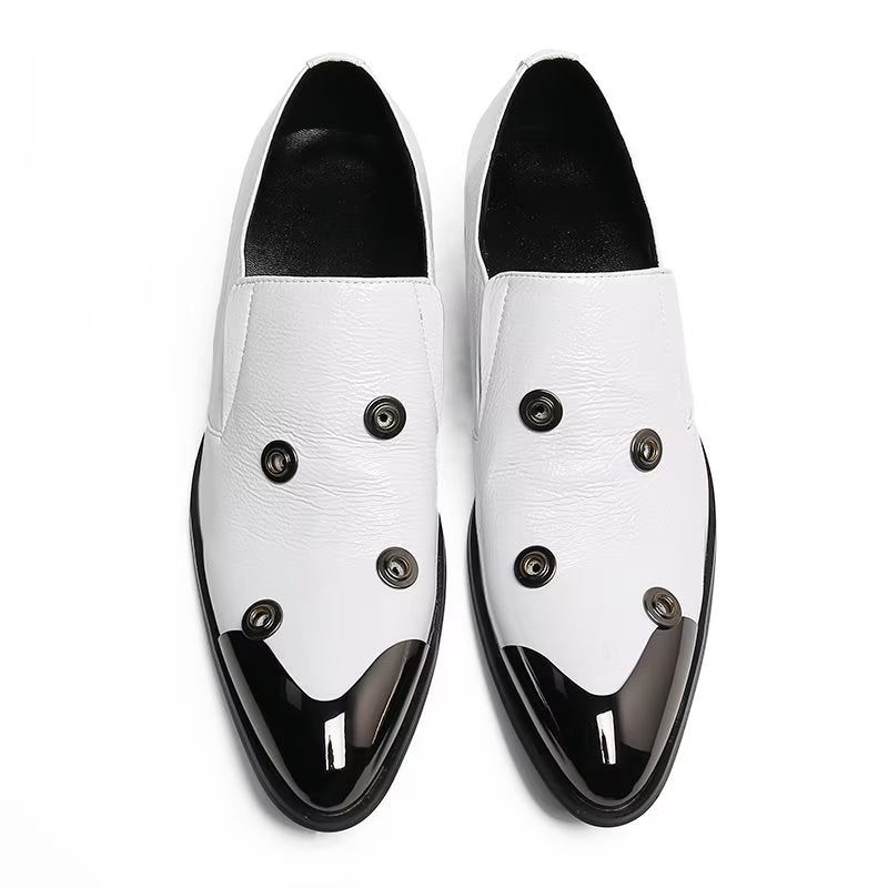 Loafers För Män Flashy Pattern Slip-on - Vit