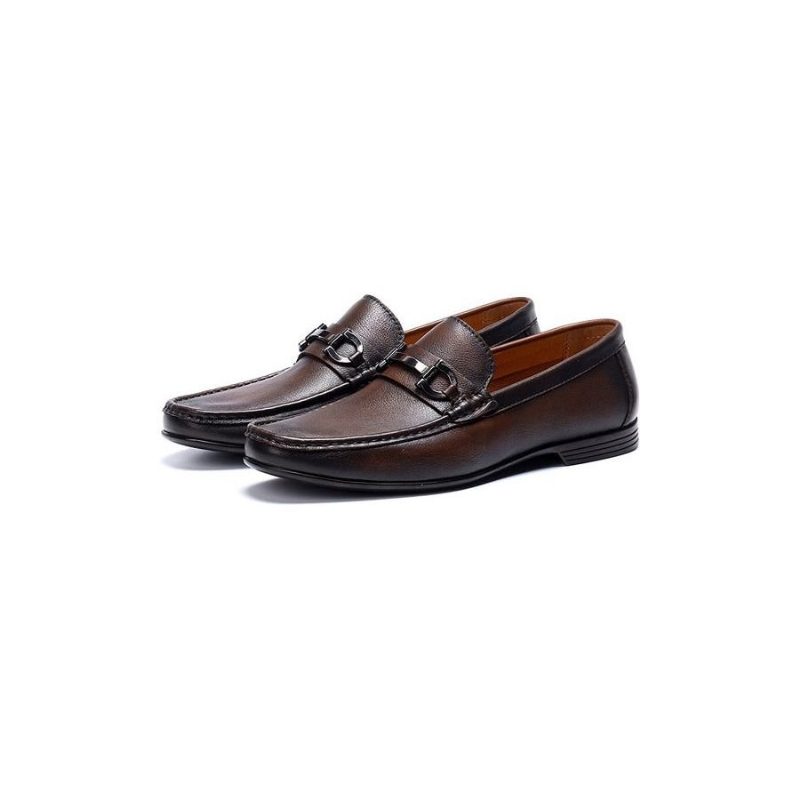 Loafers För Män Hazel Luxury Slip-on Leather - Kaffe