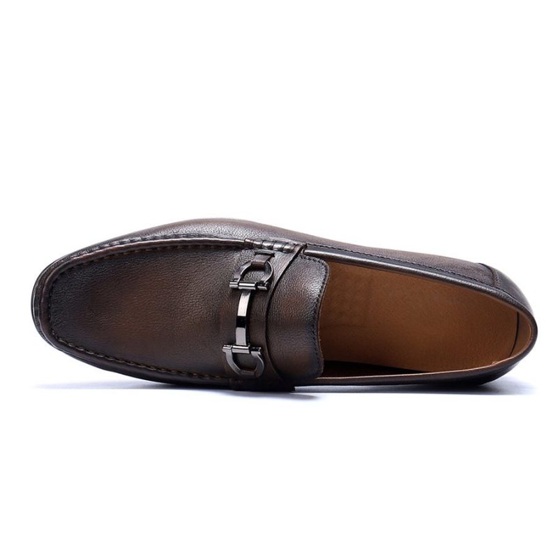 Loafers För Män Hazel Luxury Slip-on Leather - Kaffe