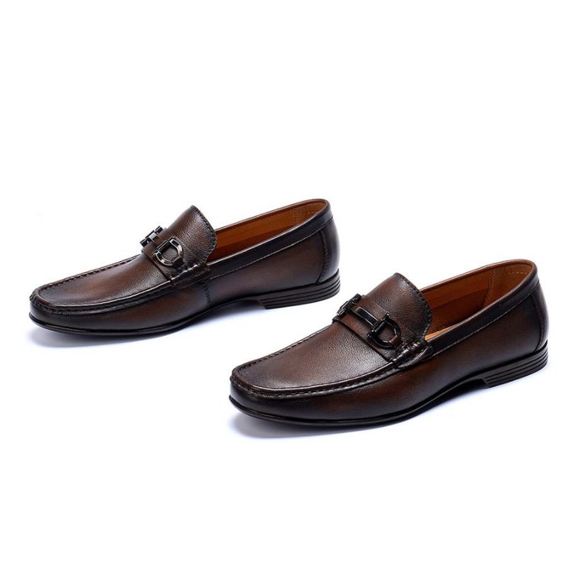 Loafers För Män Hazel Luxury Slip-on Leather - Kaffe