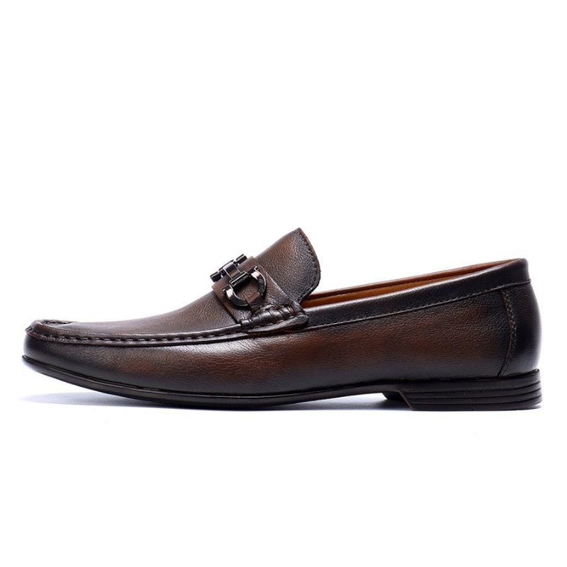 Loafers För Män Hazel Luxury Slip-on Leather - Kaffe