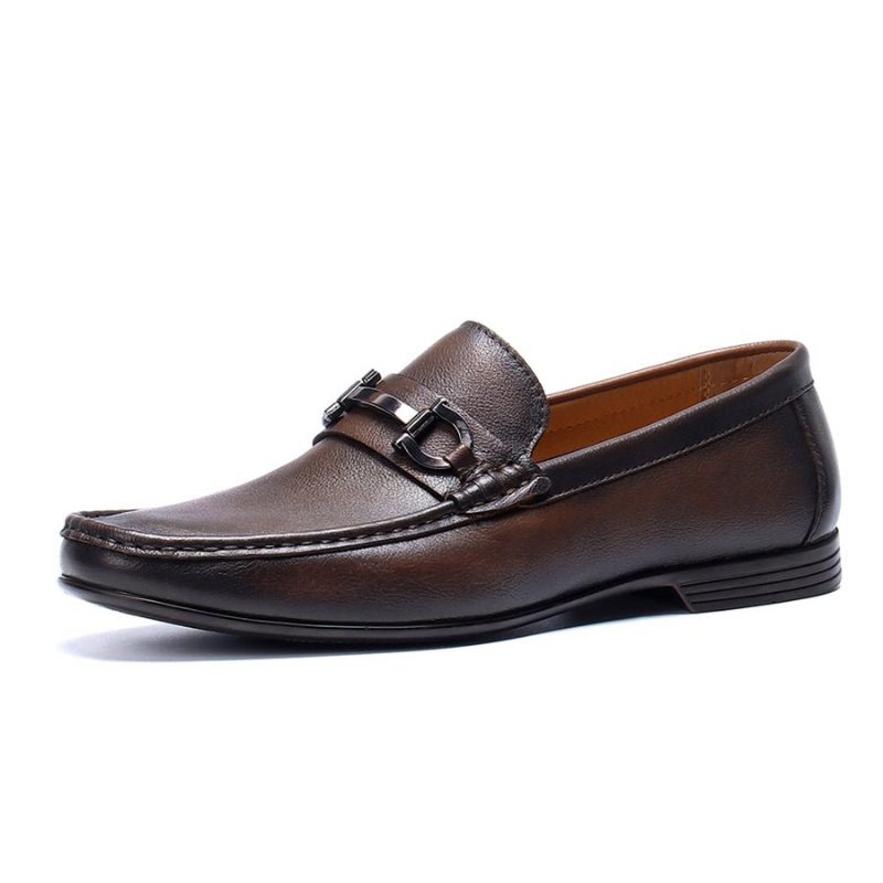 Loafers För Män Hazel Luxury Slip-on Leather - Kaffe