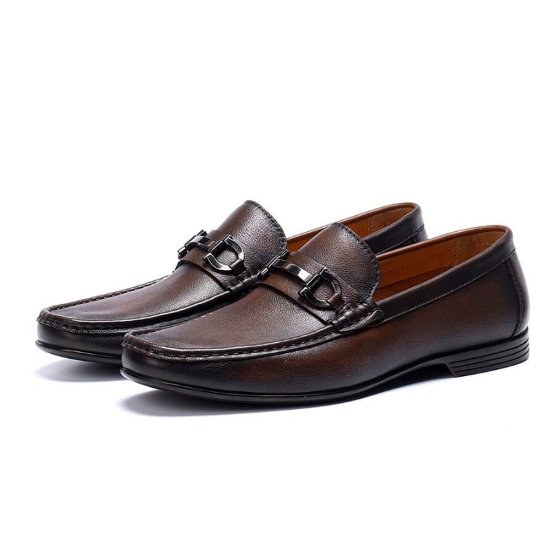 Loafers För Män Hazel Luxury Slip-on Leather - Kaffe