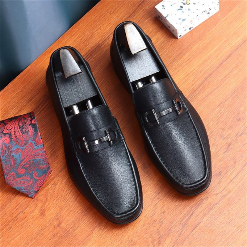 Loafers För Män Hazel Luxury Slip-on Leather - Svart