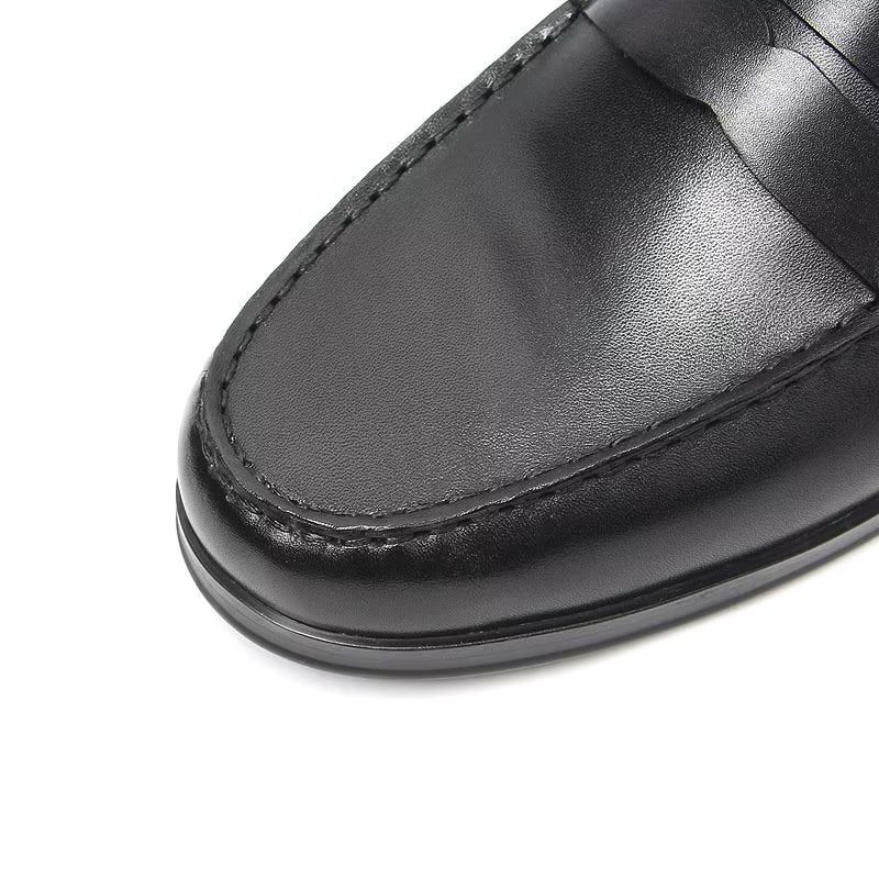 Loafers För Män I Äkta Läder Krokodilmönster Slip-on - Svart