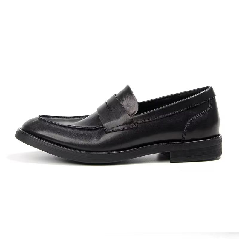 Loafers För Män I Äkta Läder Krokodilmönster Slip-on - Svart