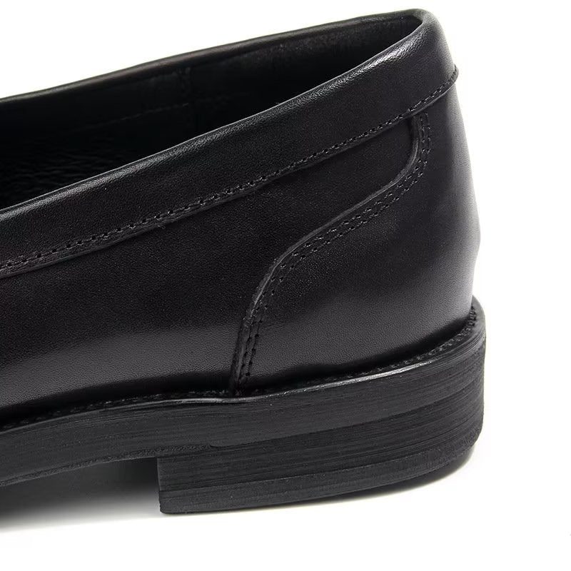 Loafers För Män I Äkta Läder Krokodilmönster Slip-on - Svart