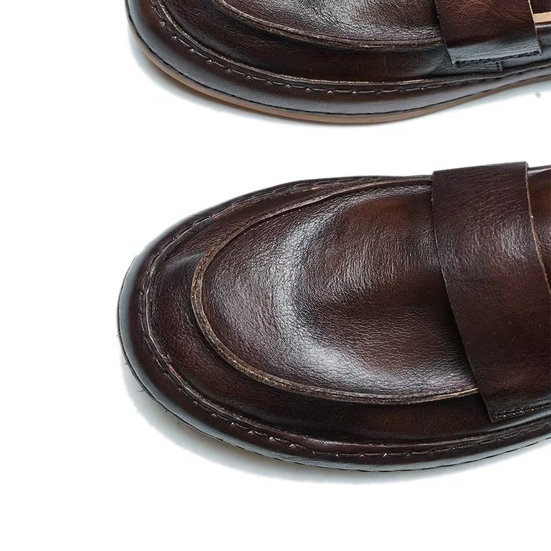 Loafers För Män Lux Cow Leather Slip-on - Kaffe