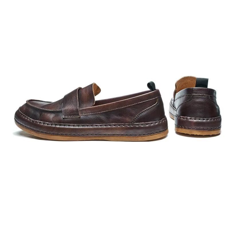 Loafers För Män Lux Cow Leather Slip-on - Kaffe