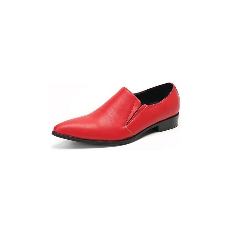 Loafers För Män Luxury Smooth Leather Elegant Slip-on - Röd