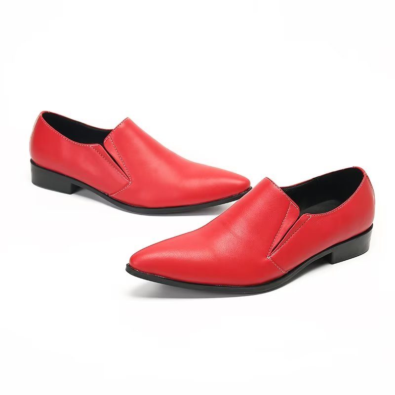 Loafers För Män Luxury Smooth Leather Elegant Slip-on - Röd