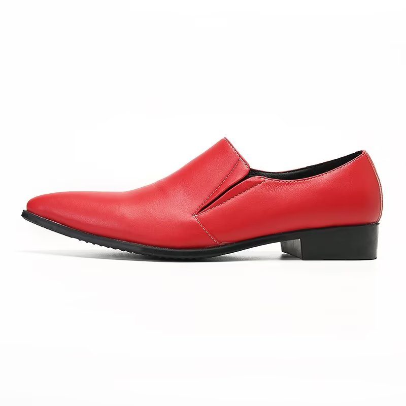 Loafers För Män Luxury Smooth Leather Elegant Slip-on - Röd