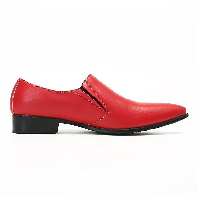 Loafers För Män Luxury Smooth Leather Elegant Slip-on - Röd