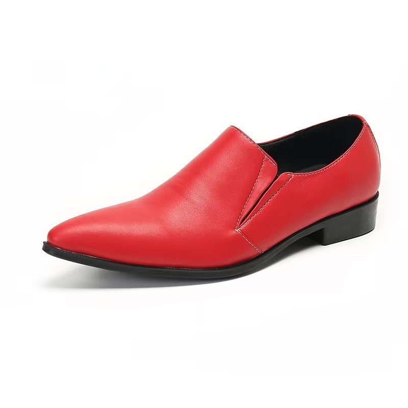 Loafers För Män Luxury Smooth Leather Elegant Slip-on - Röd