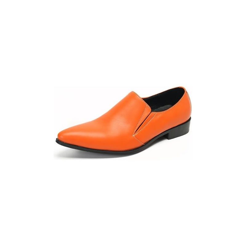 Loafers För Män Luxury Smooth Leather Elegant Slip-on - Orange