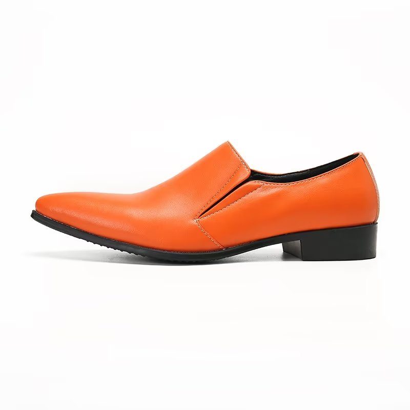 Loafers För Män Luxury Smooth Leather Elegant Slip-on - Orange