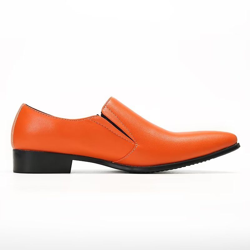 Loafers För Män Luxury Smooth Leather Elegant Slip-on - Orange