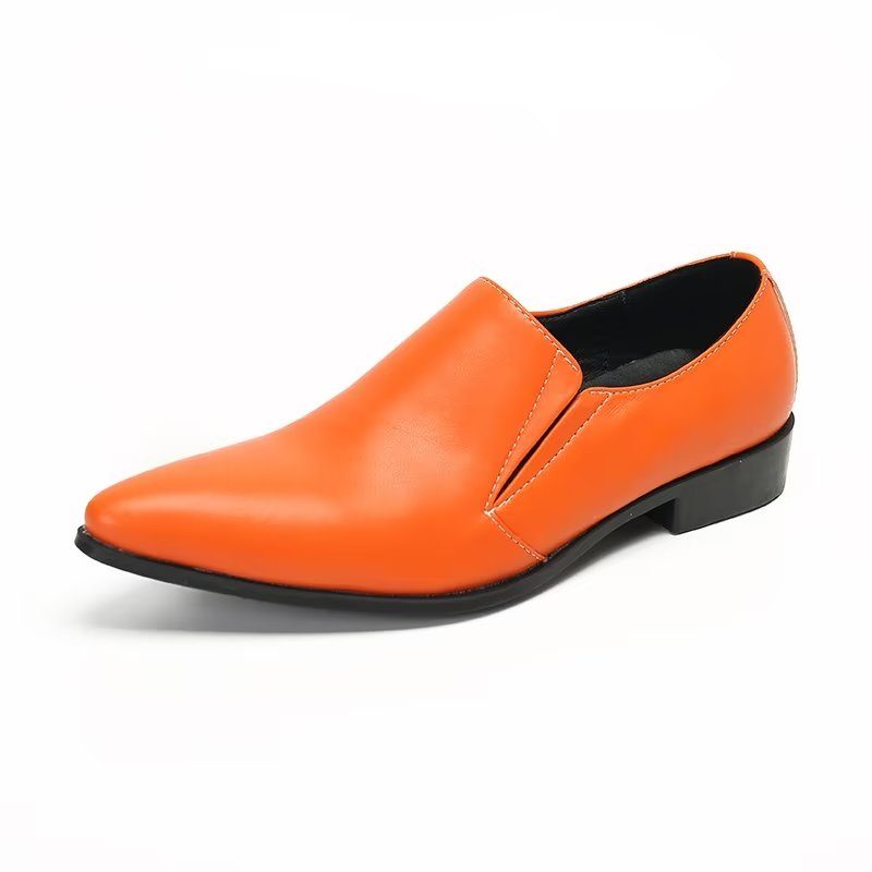 Loafers För Män Luxury Smooth Leather Elegant Slip-on - Orange