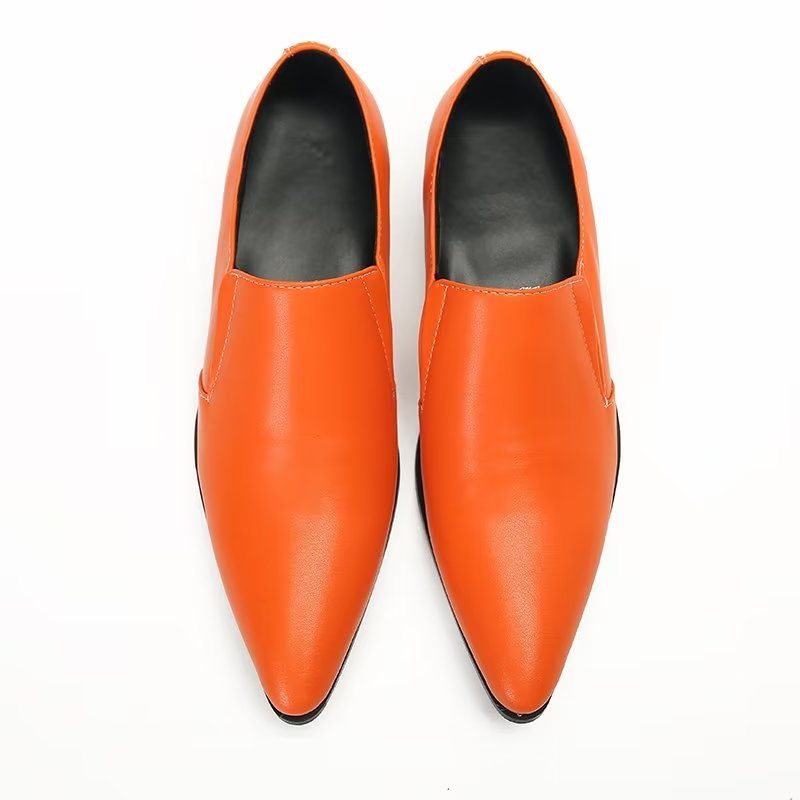 Loafers För Män Luxury Smooth Leather Elegant Slip-on - Orange