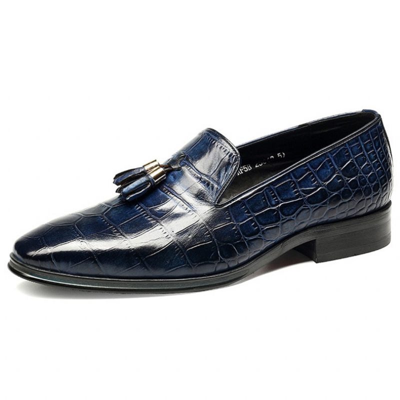 Loafers För Män Lyxiga Alligator Tassel Slip-on - Blå