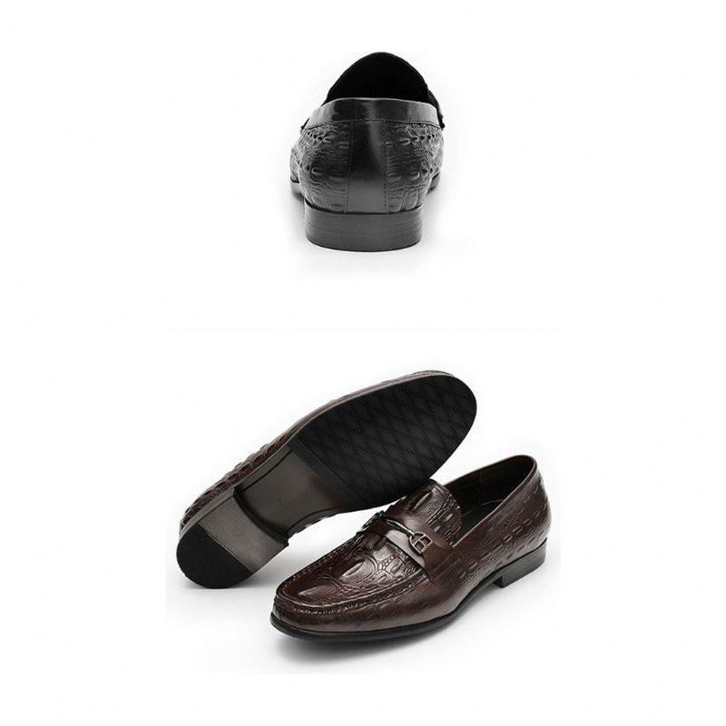 Loafers För Män Lyxiga Crocbreeze Läder Slip-on - Kaffe