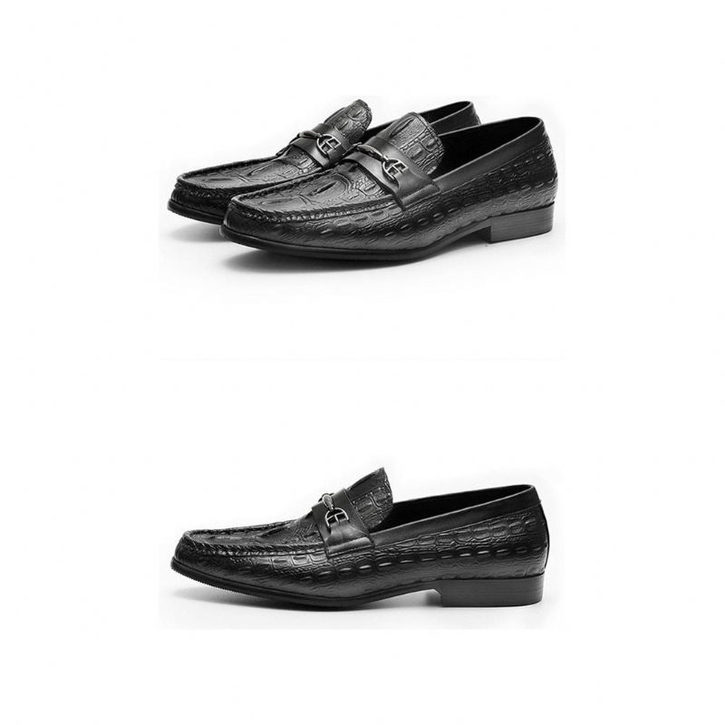 Loafers För Män Lyxiga Crocbreeze Läder Slip-on - Svart