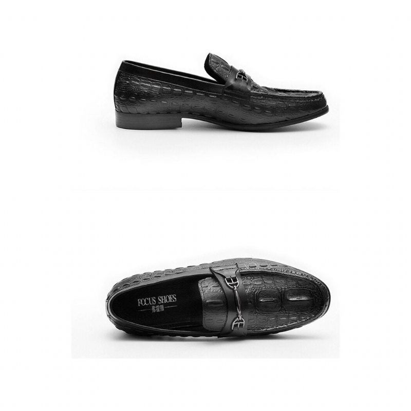 Loafers För Män Lyxiga Crocbreeze Läder Slip-on - Svart