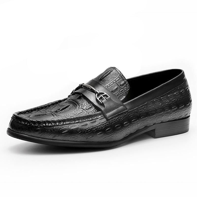 Loafers För Män Lyxiga Crocbreeze Läder Slip-on - Svart