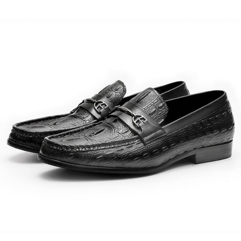 Loafers För Män Lyxiga Crocbreeze Läder Slip-on - Svart