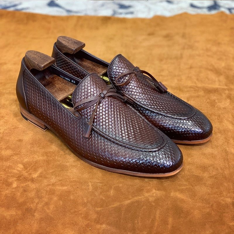 Loafers För Män Lyxiga Croctex Slip On - Kaffe