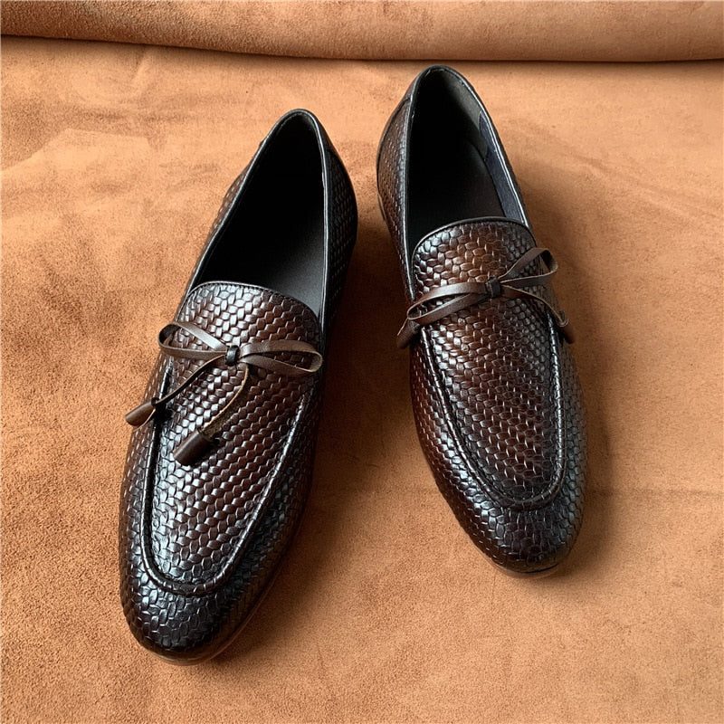 Loafers För Män Lyxiga Croctex Slip On - Kaffe