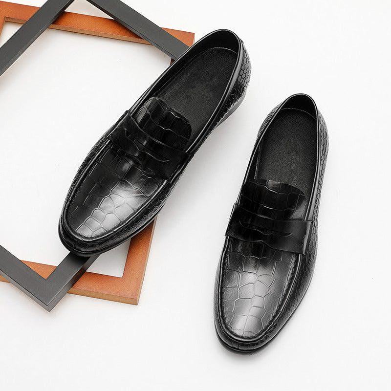 Loafers För Män Lyxiga Croctex Slip On Brogues - Svart