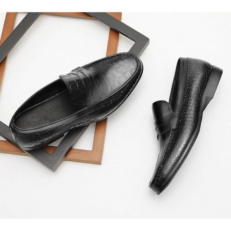 Loafers För Män Lyxiga Croctex Slip On Brogues - Svart