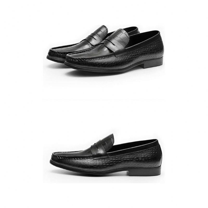 Loafers För Män Lyxiga Croctex Slip On Brogues - Svart