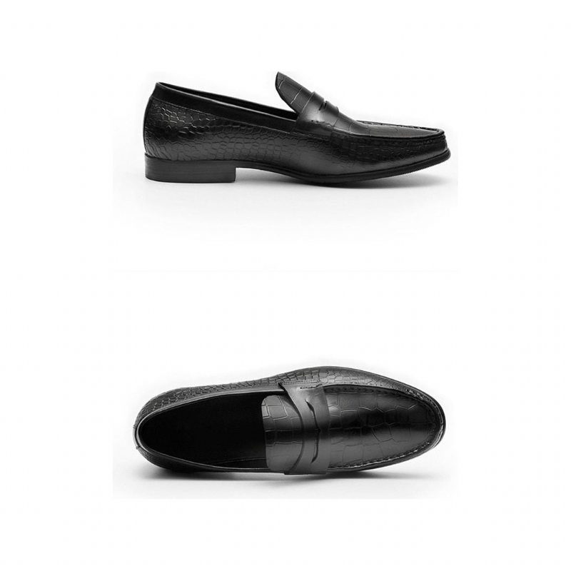 Loafers För Män Lyxiga Croctex Slip On Brogues - Svart