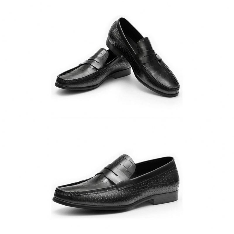 Loafers För Män Lyxiga Croctex Slip On Brogues - Svart