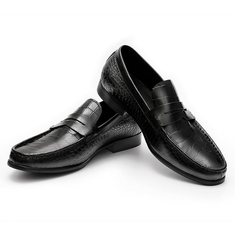 Loafers För Män Lyxiga Croctex Slip On Brogues - Svart