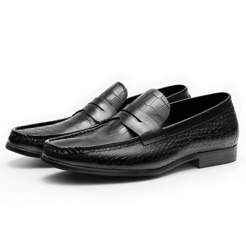 Loafers För Män Lyxiga Croctex Slip On Brogues - Svart