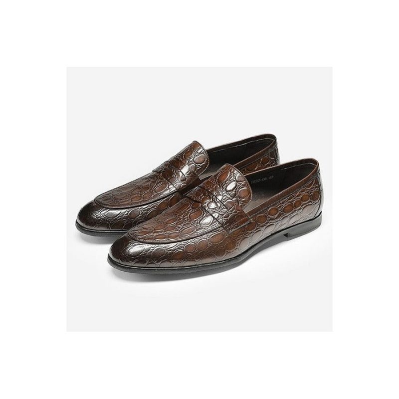 Loafers För Män Lyxiga Croctex Summer Slip-on - Kaffe