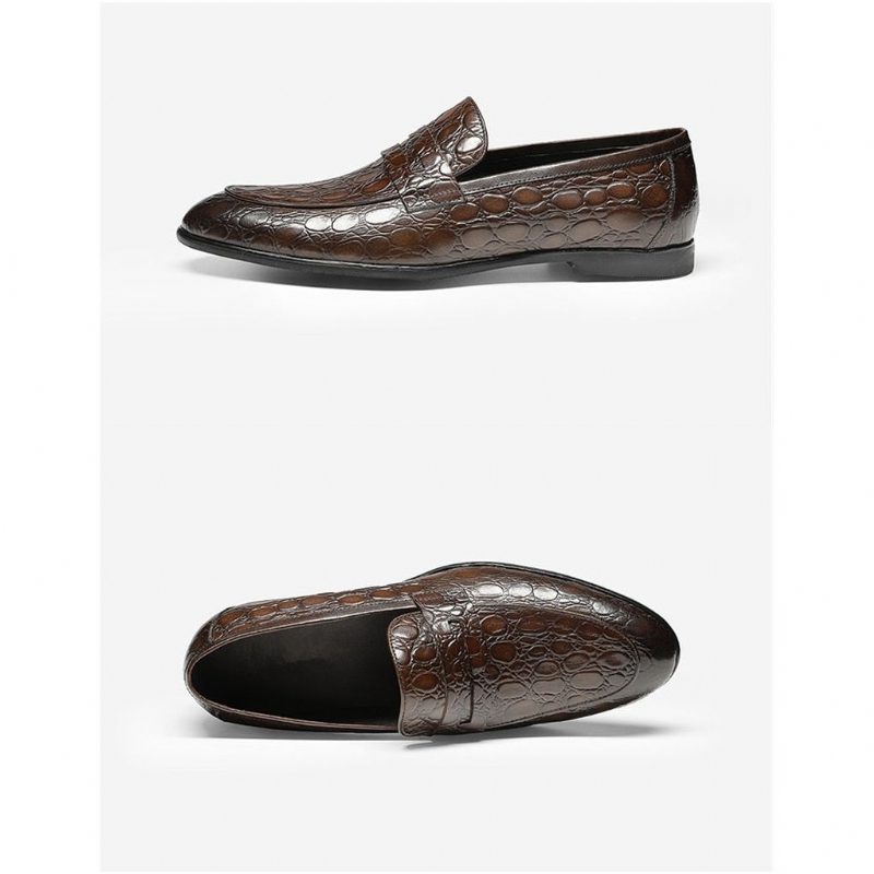 Loafers För Män Lyxiga Croctex Summer Slip-on - Kaffe