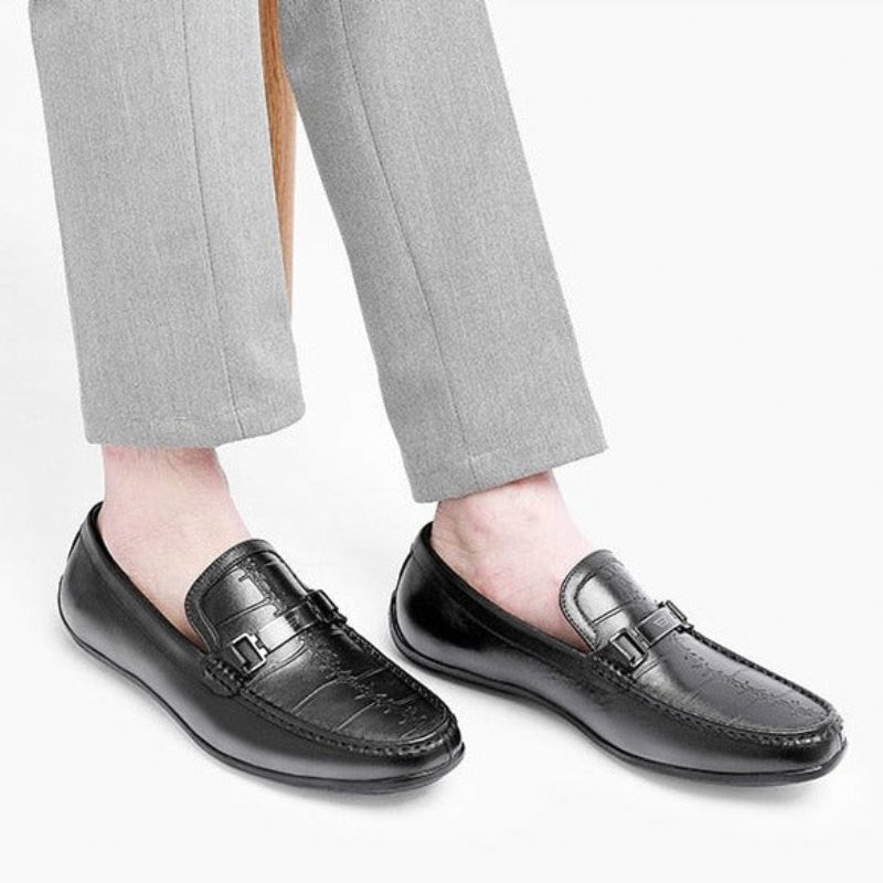 Loafers För Män Lyxiga Exotiska Vattentäta Slip-on - Svart