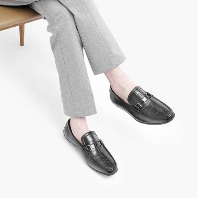 Loafers För Män Lyxiga Exotiska Vattentäta Slip-on - Svart