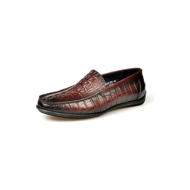 Loafers För Män Lyxiga Krokodilläder Daily Business Slip On - Röd