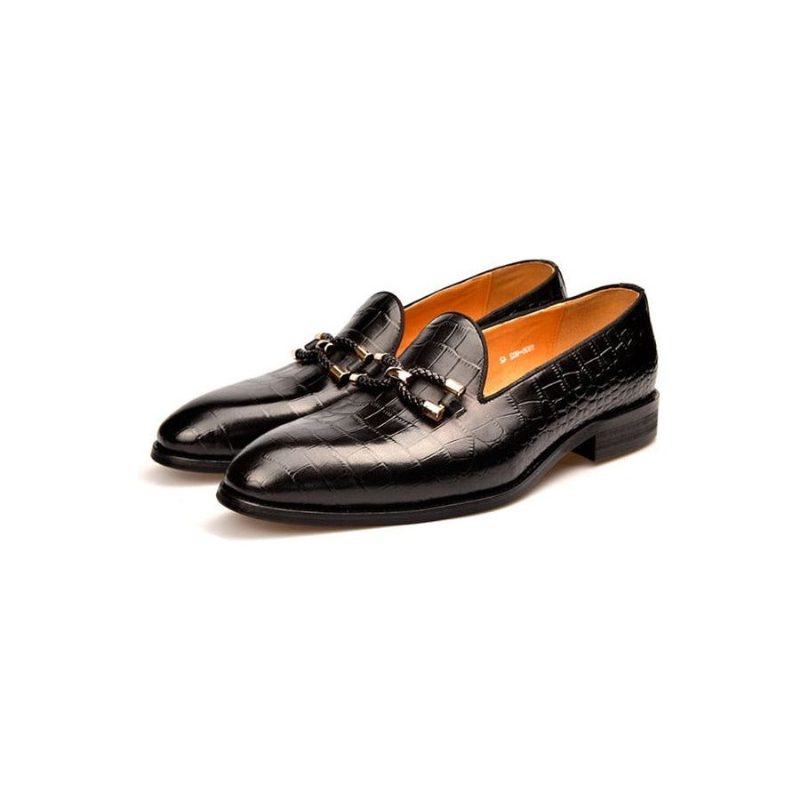 Loafers För Män Lyxiga Krokodilläder Slip On Brogue-skor