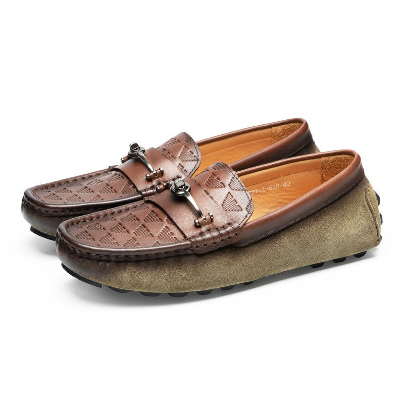 Loafers För Män Lyxiga Rom Läder Slip-on Bankett - Grönt