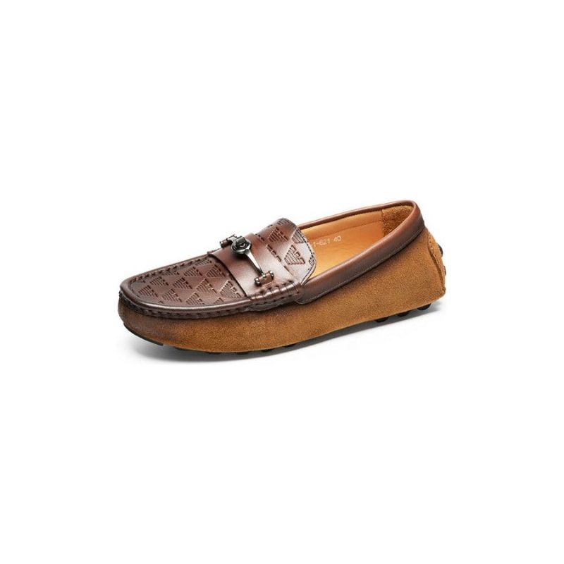 Loafers För Män Lyxiga Rom Läder Slip-on Bankett - Kaffe